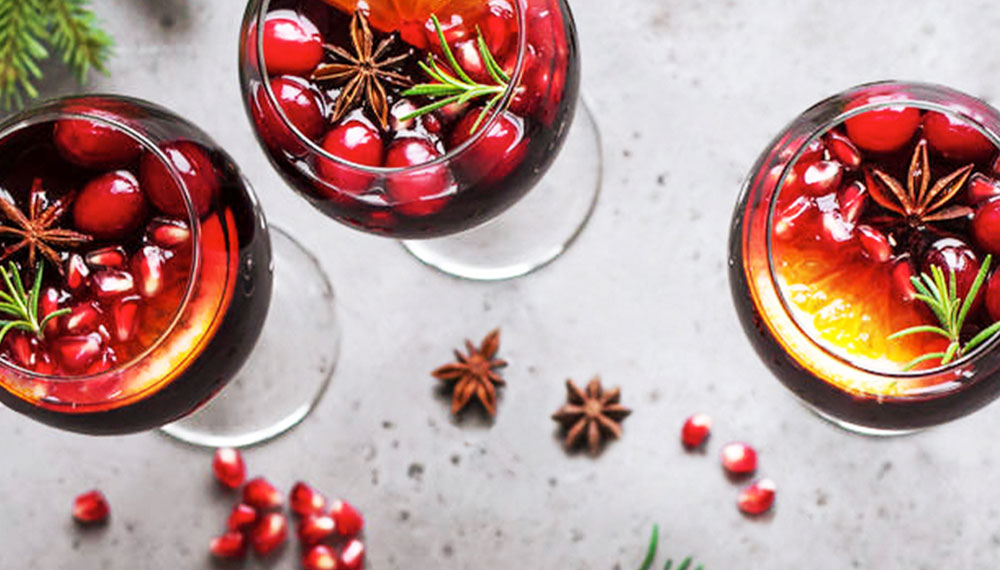 three holiday cocktails from above
