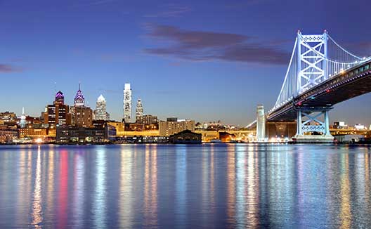 Philly Skyline with Benjamin Franklin Bridge