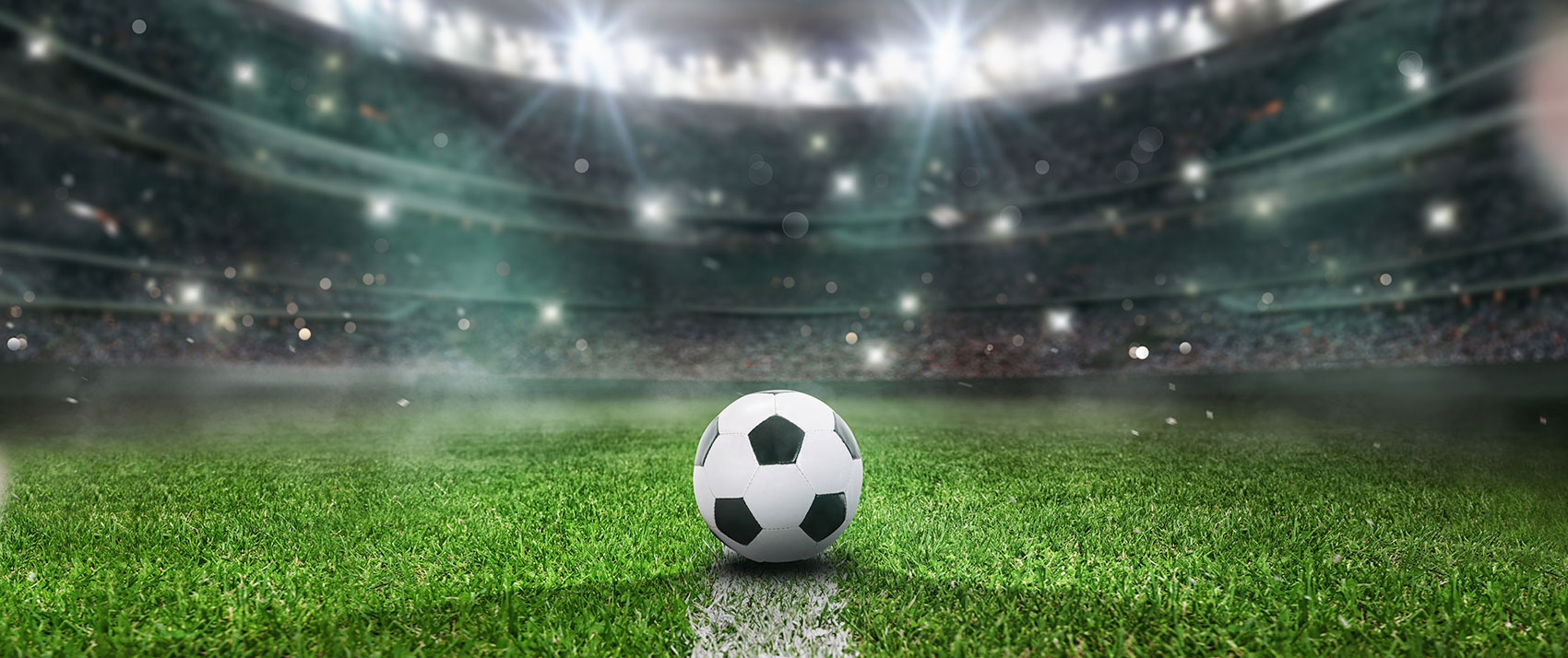 soccer ball in stadium field